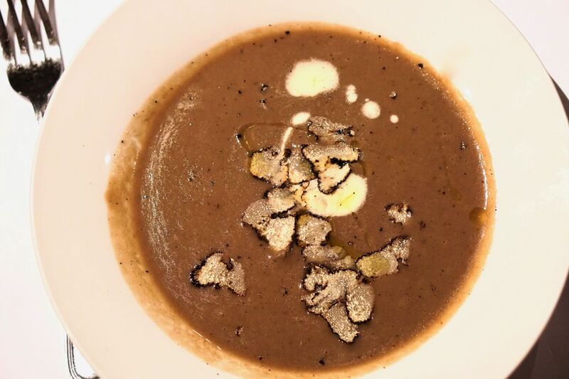 Porcini mushroom soup at Celestino, photo taken by the Foodie Biz