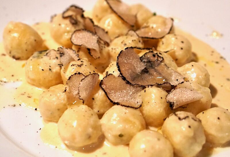 Mushroom stuffed gnocchi at Celestino, photo taken by the Foodie Biz